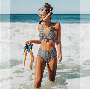 Albion black check bikini